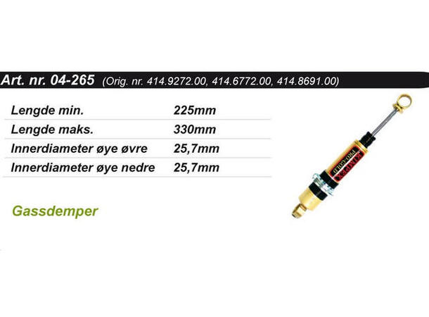 Kimpex Gold Støtdemper Gass Ski-Doo F/B 414535600/414677200/414869100/414702300 